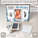 Inkless Hand and Footprint Kit, Baby Keepsake Plaque & Baby Shower Gifts - Ideal as Mom To Be Gift, Nursery Picture Frames, Clean Touch Hand and Footprint Kit (Style 1 - Design 3) by TinyTreasures Baby Boutique