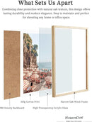 HesenDot Natural OAK Wood Framed Summer in Positano Wall Art,12x16in Italy Amalfi Coastal Canvas Wall Print,Arienzo Beach Umbrellas Poster Wall Decor for Living Room,Bedroom,Office Gallery Set of 1 by CozyNest Decor