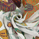 Boho Throw Blanket for Couch Sofa Bed, 100% Cotton Woven Quilt with Tassel 80”x90”, Super Soft Muslin Blanket with Floral Printed, Decorative Reversible Bed Blanket/Cover for All Seasons by CozyNest Decor