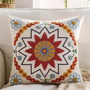 Embroidered Throw Pillow Cover 18x18 Classic Fall Boho Floral Pattern Pillows Cover Outdoor Decorative Pillowcase,Durable Cozy Textured Cushion Case for Sofa Couch Bed Living Room,Orange by CozyNest Decor