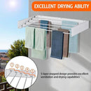 FOCHIER F Laundry Drying Rack Wall Mounted Clothes Drying Rack Collapsible with 5 Aluminum Rods and Drilling Template Long Screwdriver Bit 60 lbs Capacity (White, 31.5") by CozyNest Decor