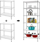 Finnhomy 6-Tier Wire Shelving Unit Adjustable Steel Wire Rack Shelving 6 Shelves Steel Storage Rack or Two 3 Tier Shelving Units with PE mat and Stable Leveling Feet, NSF Certified, Chrome by GreenHaven Gardens