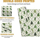 Sage Green Pine Tree Christmas Placemats Set of 4 Xmas Farmhouse Rustic Style Print Place Mat Seasonal Winter Holiday Linen Table Mats for Indoor Outdoor Kitchen Dining Party Decor by CozyNest Decor