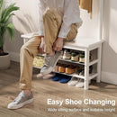 Coat Rack with Shoe Storage, Wooden Hall Tree with Bench, 11 Hooks and 2-Tier Storage Shelves, 3-in-1, Entryway Bench with Coat Rack (31.5"-White) by CozyNest Decor
