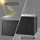180 Gallon Lockable Resin Deck Box, Waterproof & UV-Resistant Outdoor Storage Box for Outdoor Cushion Storage, Garden Tools & Pool Accessories Storage, Black by CozyNest Decor