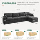 HONBAY Modular Sectional Couch with Storage Ottoman, Sectional Sofa with Storage Seats, L Shaped Sectional Couches for Living Room, Grey by CozyNest Decor