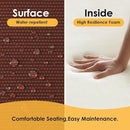 Outdoor Round Corner Seat Cushion, 17"x16"x2", Set of 4, Non Slip Seat Cushion Pads with Removable Cover for Patio Furniture, Garden Yard Lawn, Tan Dotted Red Base by GreenHaven Gardens