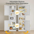 Tall Narrow Storage Cabinet 66.93" H Tall Bathroom Cabinet Metal Pantry Cabinets, 4 Adjustable Shelves for Kitchen, Home Office, Living Room, Dinning Room (20 inches Wide White) by CozyNest Decor