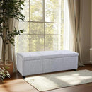 BELLEZE Storage Ottoman, 47 Inch Bench Bedroom Bench with Safety Close Hinge, Extra Long Ottoman with Storage for Living Room, Entryway, Hallway, Foot Rest, Support 300lbs - Gray by CozyNest Decor