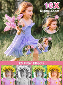 Digital Camera,FHD 1080P Kids Camera 44MP Point and Shoot Digital Cameras with 32GB Card,16X Zoom,Anti-Shake,Date Stamp,Compact Small Cameras Photography for Kids Student Teen Girl Boy(Pink) by TinyTreasures Baby Boutique