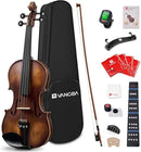 Vangoa Violin 4/4 Full Size Set, Varnish Fiddle Solid Wood for Professional Adults Senior Intermediate Beginners Student Starter Acoustic Violins Kit Outfit with Ebony Fitted, Hard Case, Right Handed by TinyTreasures Baby Boutique