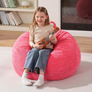 Homguava 2FT Bean Bag Chair,Teardrop Bean Bags Small Beanbag Chair with Memory Foam Filled and Ultra Soft Corduroy Cover for Living Room, Bedroom (Small,Pink) by TinyTreasures Baby Boutique