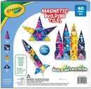 CreateOn Crayola Cosmic Magnetic Tiles, Building Set for Kids, Magnetic Building Toys for Kids, STEM Learning Toys for Boys and Girls Ages 3 and Up, 40-Piece Set (Cosmic) by TinyTreasures Baby Boutique