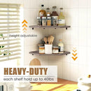 Corner Shelf Wall Mount, Corner Floating Shelves, Set of 4 Corner Wall Shelf Organizer, Rustic Wood Wall Storage Display Shelves for Living Room Bedroom Bathroom Kitchen, Rustic Grey by CozyNest Decor