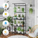 Plant Stand Indoor Outdoor, Heavy Duty Metal 3 Tiered Tall Hanging Plant Shelf for Multiple Flower Planter Holder 67" Large Rack for Living Room Garden Balcony, Black by GreenHaven Gardens