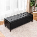 Joveco Storage Ottoman Bench, 51 Inch Leather Tufted Upholstered Bench for End Foot of Bed, Bedroom, Living Room, Black by CozyNest Decor