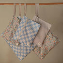 mushie Water Resistant Wet Bags | Large & Small Reusable Storage Bag for Baby Items and Travel | Zippered Pockets with Handle | Machine Washable, Set of 2 (Blue Check) by TinyTreasures Baby Boutique