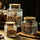Glass Storage Jar, 38 FL OZ Glass Food Storage Canisters with Bamboo Lid, Kitchen Containers Decorative Jar Airtight Glass Jars For Cereal Nuts Snack Candy Cookies Coffee Tea