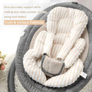 Infant Car Seat Insert, Car Seat Head Support Baby Girls Boys, Soft & Reversible Newborn Carseat Insert Cushion with 2 Strap Covers, for Stroller, Swing, Bouncer (Brown Line) by TinyTreasures Baby Boutique