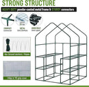 WORKPRO Greenhouse, 56” x 56” x 77” Heavy Duty Walk in Greenhouses for Outdoors with Screen Windows, Thicken PE Cover, 3 Tier 8 Shelves Portable Green House Kit for Patio, Backyard and Porch by GreenHaven Gardens