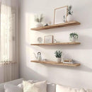 Wood Floating Shelves for Wall, Rustic Wall Shelves for Bedroom, Wall Mounted Floating Shelf, Set of 4 Light Walnut 36 Inch by CozyNest Decor
