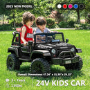 Sopbost 24V 7Ah 2 Seater Ride On Truck Ride On Toy for Big Kids Ride On Car with Remote Control Off-Road Electric Car with Shock Absorber, LED Lights, Bluetooth Music Player, EVA Tires, Black by TinyTreasures Baby Boutique