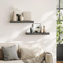 HOOBRO Floating Shelves for Wall, Wall Mounted Shelf Set of 2, 23.6" Hanging Shelf with Invisible Brackets, for Wall in Bathroom, Bedroom, Toilet, Kitchen, Living Room, Office, Charcoal Gray BC60BJ01 by CozyNest Decor