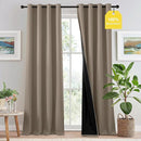 NICETOWN 100% Blackout Tan Curtains 96 inch Long, Grommet Thermal Insulated Portable Travel Blackout Window Treatment Easy to Install for Living Room/Bedroom, W52 x L96, 2 Panels by TinyTreasures Baby Boutique