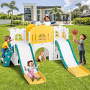 JOYLDIAS 9 in 1 Toddler Slide, Toddler Playground with Double Slides, Climber,Basketball Hoop,Tunnel, Telescope, Storage Space and Non-Slip Step, Indoor Outdoor Backyard Playset for Toddlers Age 1-3+ by TinyTreasures Baby Boutique