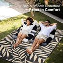 OLANLY Waterproof Outdoor Rug 6x9 ft, Reversible Outdoor Plastic Straw Rug with Leaf Pattern, RV Mat, Indoor Outdoor Carpet for Patio, Camping, Balcony, Deck, Backyard, Black & Beige by CozyNest Decor