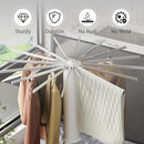 Foldable Tripod Clothes Drying Rack, Collapsible Laundry Drying Rack, Portable Octopus Laundry Stand with 16 Extendable Aluminum Rods White & Silver Space Saving Holder for Indoor Outdoor by TinyTreasures Baby Boutique