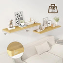 48" Floating Shelves for Wall, 12" Deep Slim Oak Floating Shelves, Wall-Mounted Shelves for Bedroom, Living Room, Kitchen, Bathroom - Set of 2 by CozyNest Decor