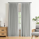 Vision Home Light Gray Pinch Pleated Full Blackout Curtains Linen Blended Room Darkening Curtain Panels 95 inch for Living Room Bedroom Thermal Insulated Pinch Pleat Drapes with Hooks 8FT 40"Wx95"Lx2 by CozyNest Decor