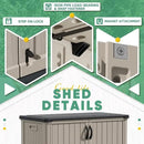 Devoko Outdoor Storage Cabinet 50 Cu Ft with Lockable Doors, Vertical Storage Shed Waterproof Patio Tools Storage Box for Sofa Cushions, Gardening Tools and Accessories (Beige) by GreenHaven Gardens