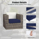 Favoyard Outdoor Chair Cushion 24 x 24 x 4 Inch Rainproof & 3-Year Fade Resistant Patio Furniture Cushions with Removable Cover and Adjustable Ties for Garden Sofa Couch Pads Set of 2, Blue by GreenHaven Gardens