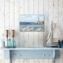 cozy country Lighthouse Wall Art 16"x11" - Coastal Pictures Beach Canvas Ocean Decor - Nautical Artwork Seascape Painting for Bathroom, Bedroom, Sea House by CozyNest Decor