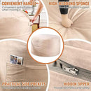 4FT Bean Bag Chair: Bean Bag with Velvet Cover, Fluffy and Comfy Bean Bag Chairs for Adults and Kids, Bean Bag Sofa Filled with High-Density Sponge for Gaming (Yellowish Beige) by CozyNest Decor