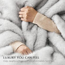 Luxury Faux Fur Throw Blanket, Soft Fluffy Faux Mink Blankets for Bed, Couch, Sofa, Thick Cozy Plush Warm Fur Throws with Reversible Velvet, Frosted White Wolf, 60"x80" by CozyNest Decor
