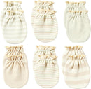 Newborn Mittens No Scratch 100% Cotton Mitts Boy Girl baby mittens 0-6 months 6 Pack by TinyTreasures Baby Boutique