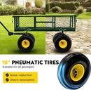 Steel Garden Cart, 2-in-1 Heavy Duty Utility Wagon 900 LBS Capacity Carts with Removable Mesh Sides to Convert into Flatbed, 240° U-Turn 10" Pneumatic Tires Garden Wagon for Lawn Camping Farm Yard by GreenHaven Gardens