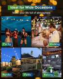 Solar String Lights Outdoor Waterproof 50FT with USB Port and 27 Shatterproof ST38 Bulbs(2 Spare), LED Solar Powered Patio Lights for Outside, Porch, Backyard, Bistro, Garden, Market - 2200K by CozyNest Decor