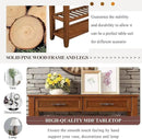 Solid Wood Console Table Entryway Table with Storage Drawers and Shelves Sofa Tables (42" Brown)