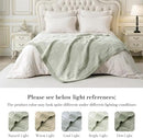 Amélie Home Chenille Knit Throw Blanket for Couch, Checkered Texture Decorative Soft Blanket for Sofa, Bed & Living Room, 50"x60", Sage Green & White by CozyNest Decor