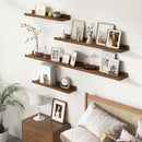Picture Ledge Wall Shelves 24 inches Width Set of 3, Solid Pine Wood Rustic Floating Ledge Shelves for Wall for Kids' Room Bedroom Kitchen Bathroom Living Room Nursery Display Wall Decor, Walnut by CozyNest Decor