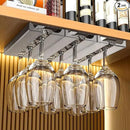 2 Pcs Wine Glass Holder,Stemware Rack Punch-free Hanging Under Cabinet for Bar,Kitchen and Restaurant (Grey) by CozyNest Decor