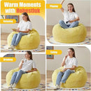 Hobestluk 3.5FT Bean Bag Chair Adult Bean Bag Chair Large Bean Bag Chair with Filler Included Teardrop Bean Bag with Removable Cover for Bedroom Living Room - (Large, Yellow) by CozyNest Decor