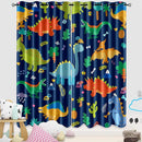 Cartoon Dinosaur Blackout Curtain Panels Curtains Blue Curtains for Boys Bedroom Grommet Top Window Treatment 2 Panels Drapes Kids Room Decor Navy Blue Curtains 84 Inch Length, 82" x 84" by TinyTreasures Baby Boutique