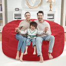 5FT Bean Bag Chair, Large Bean Bag Chairs with Memory Foam Filled, Fluffy Beanbag Sofa with Dutch Velvet Cover, Round BeanBag Chairs for Living Room, Playroom - Red by TinyTreasures Baby Boutique