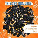 Strictly Briks Classic Bricks Starter Kit, Black, 96 Pieces, 2x3 Studs, Building Creative Play Set for Ages 3 and Up, 100% Compatible with All Major Brick Brands by TinyTreasures Baby Boutique