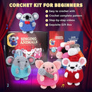 Crochet Kit for Beginners - 4 PCS Crochet Starter Kit with Step-by-Step Video Tutorials, for Adults Kids - Elephant Mouse Pig Koala Microphone Crocheting Set by TinyTreasures Baby Boutique